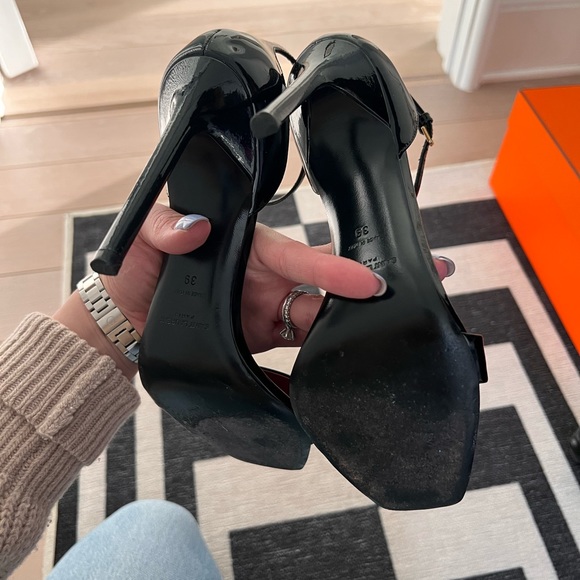 Saint Laurent Amber patent black sandals EU 39 - Picture 6 of 7